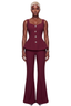 Power Play Peplum Pants Set (Burgundy)