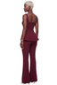Power Play Peplum Pants Set (Burgundy)