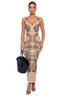 Artisan Swirl Spaghetti Strap Dress (Tan)