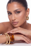Layered Gold and Amber Bangles