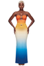 Shore Glow Ombre Seashell Maxi Dress
