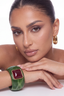 Emerald Marble Statement Bangle