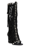 Meya Black Fringe Gladiator Sandal