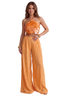 Shell Shimmer Wide Leg Pants Set (Orange)