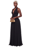 Midnight Curtain Corset Chiffon Maxi Gown