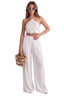 Shell Shimmer Wide Leg Pants Set (White)