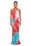 Sunset Mirage Abstract Printed Maxi Dress- Preorder Ships 3/4