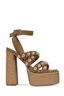 Yandy Brown Platform Studded Heel