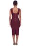 Sculptress Crossover Bandage Midi (Burgundy)