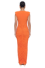 Soleil Ruched Midi Dress (Orange)