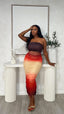 Sunset Ombre Strapless Dress