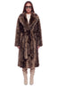 Mocha Mousse Brown Faux Fur Wrap Coat
