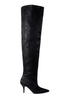 Lina Thigh High Boots (Black Embossed Snakeskin)