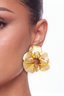 Sculpted Petal Gold Earrings