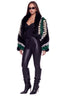 Emerald Chevron Cropped Faux Fur Jacket