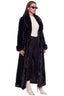 Caviar Faux Fox Trim Long Coat