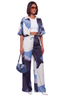 Cobalt Canvas Abstract Pants Set
