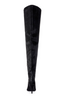Lina Thigh High Boots (Black Embossed Snakeskin)