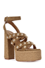Yandy Brown Platform Studded Heel