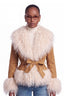 Salted Caramel Belted Mongolian Faux Fur Jacket