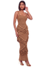 Caramel Drip Tassel Maxi Dress
