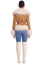 Salted Caramel Belted Mongolian Faux Fur Jacket