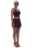 3D Floral Skirt Set (Black)