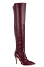 Jane Over The Knee Faux Leather Boots (Burgundy)- Preorder Ship October 24th