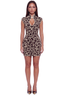 Catwalk Leopard Knit Keyhole Mini Dress