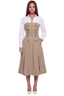 Double Take Belted Trench Shirt Midi Dress