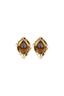 Sculpted Gold Amber Stone Earrings