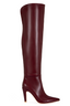 Jane Over The Knee Faux Leather Boots (Burgundy)- Preorder Ship October 24th
