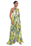 Brushstroke Halter Two-Piece Set (Yellow/Purple)