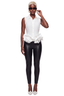 Crisp Bloom Ruffle Peplum Blouse
