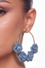 Blooming Denim Hoop Earrings