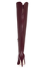 Jane Over The Knee Faux Leather Boots (Burgundy)- Preorder Ship October 24th