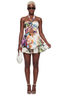 Botanical Floral Ruffle Romper