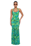 Tropical Halter Mermaid Maxi Dress