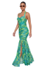 Tropical Halter Mermaid Maxi Dress