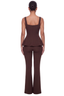 Power Play Peplum Pants Set (Brown)