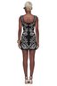 Tribal Sketch 3D Mini Dress (Black)- Preorder Ships 6/9