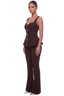 Power Play Peplum Pants Set (Brown)