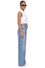 High Rise Distressed Wide-Leg Jeans