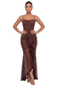 Stardust Ruffle Maxi Dress (Brown)
