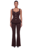 Power Play Peplum Pants Set (Brown)