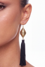Gold Engraved Tassel Earrings