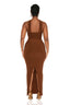Amara Choker Dress (Brown)