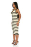 Aria Stripe Knit Dress (Black/Cream)