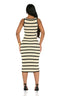 Aria Stripe Knit Dress (Black/Cream)