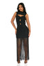 Cadenza Fringe Bandage Dress (Black)